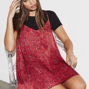NWOT Kendall and Kylie Red Floral Slip Dress